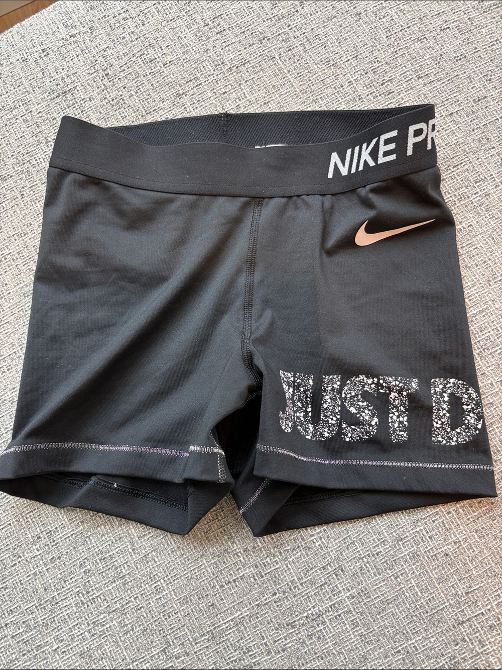 Nike Pro Black Shorts with Pink Swoosh